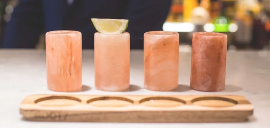 himalayan pink salt shot glasses