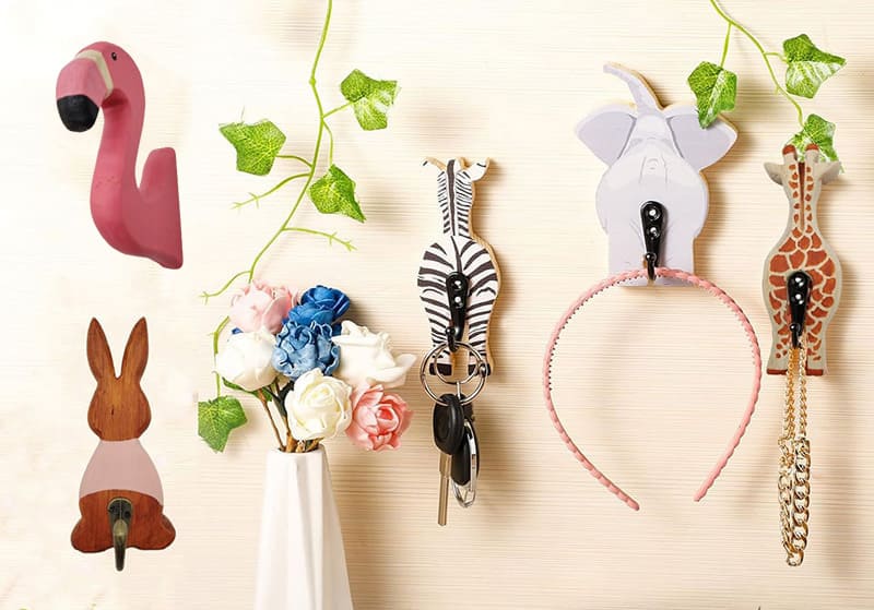 wooden animal wall hooks
